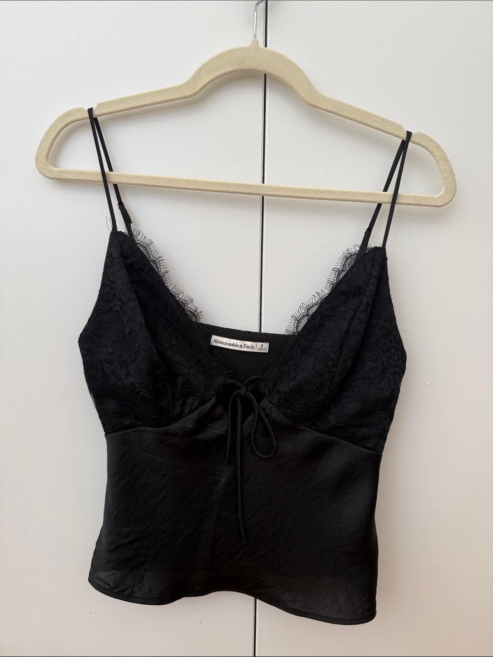 Abercrombie & Fitch Black Lace-Trim Slip Cami